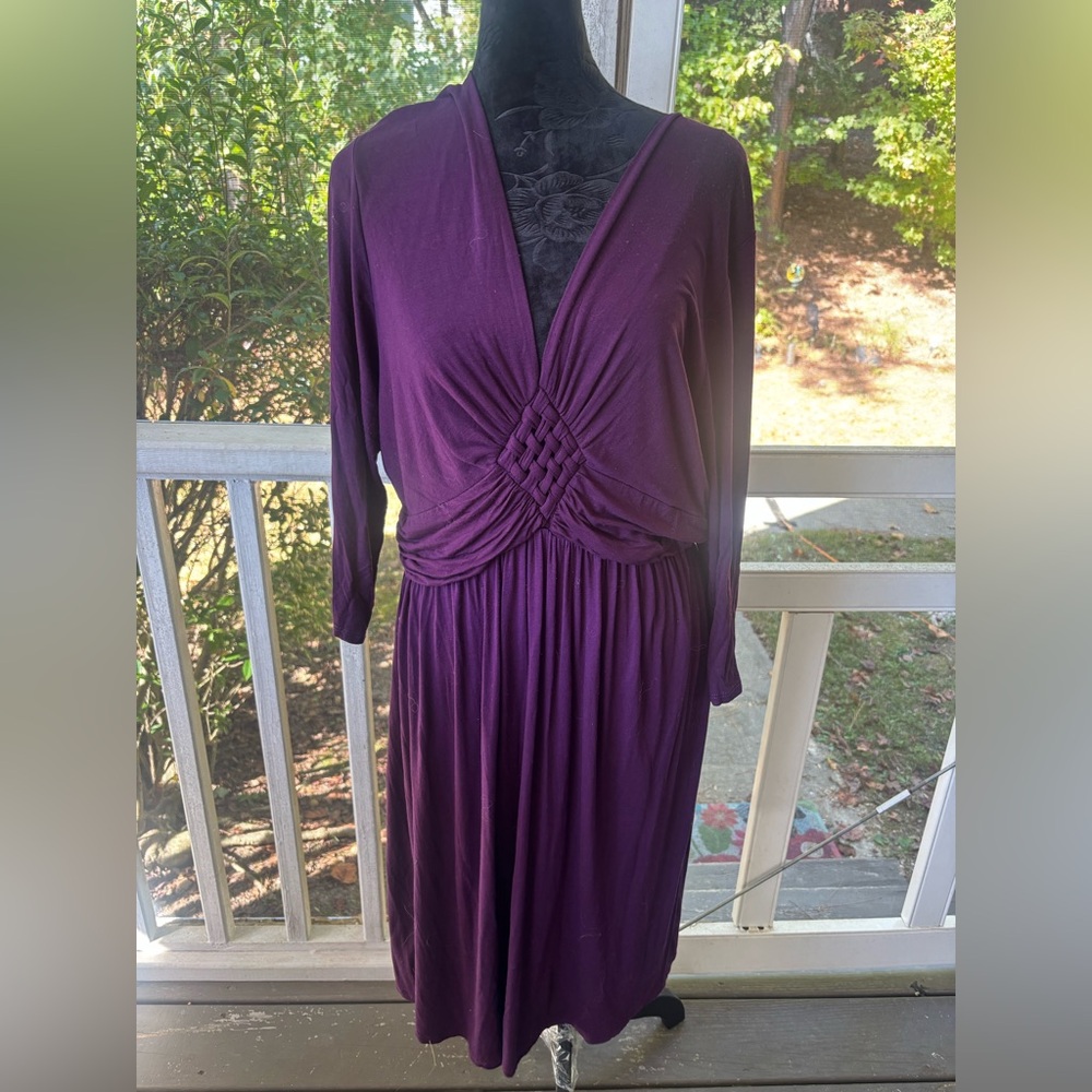 Gilli Deep Purple Long Sleeve Dress